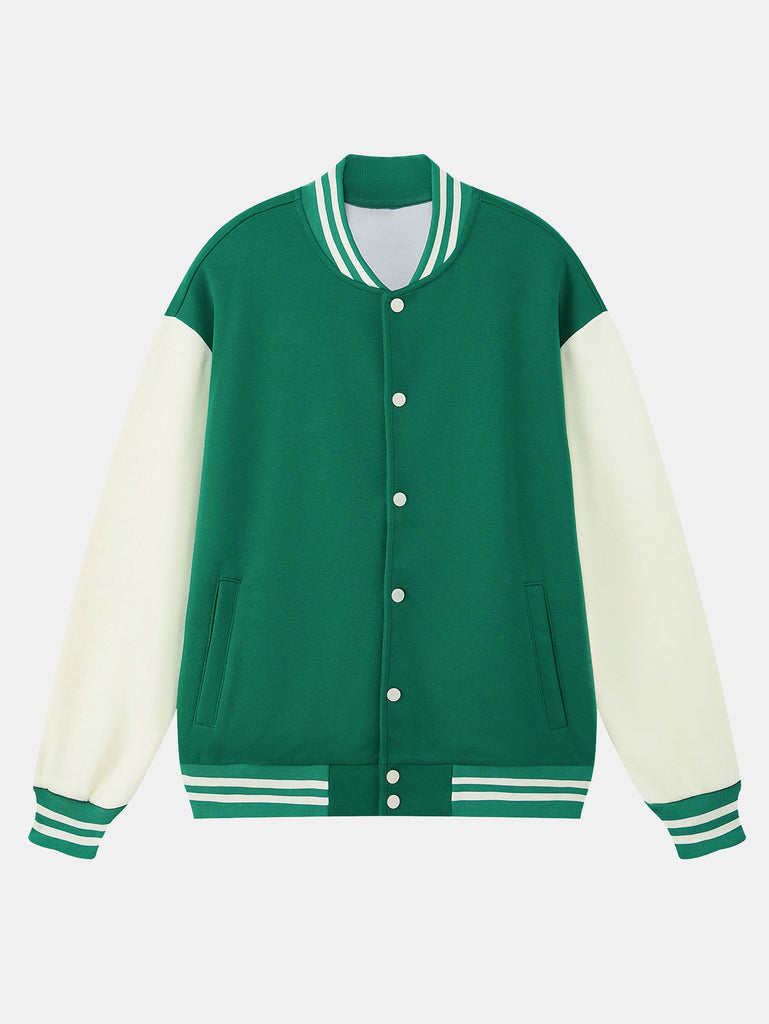 Jersey Contrast Varsity Jacket